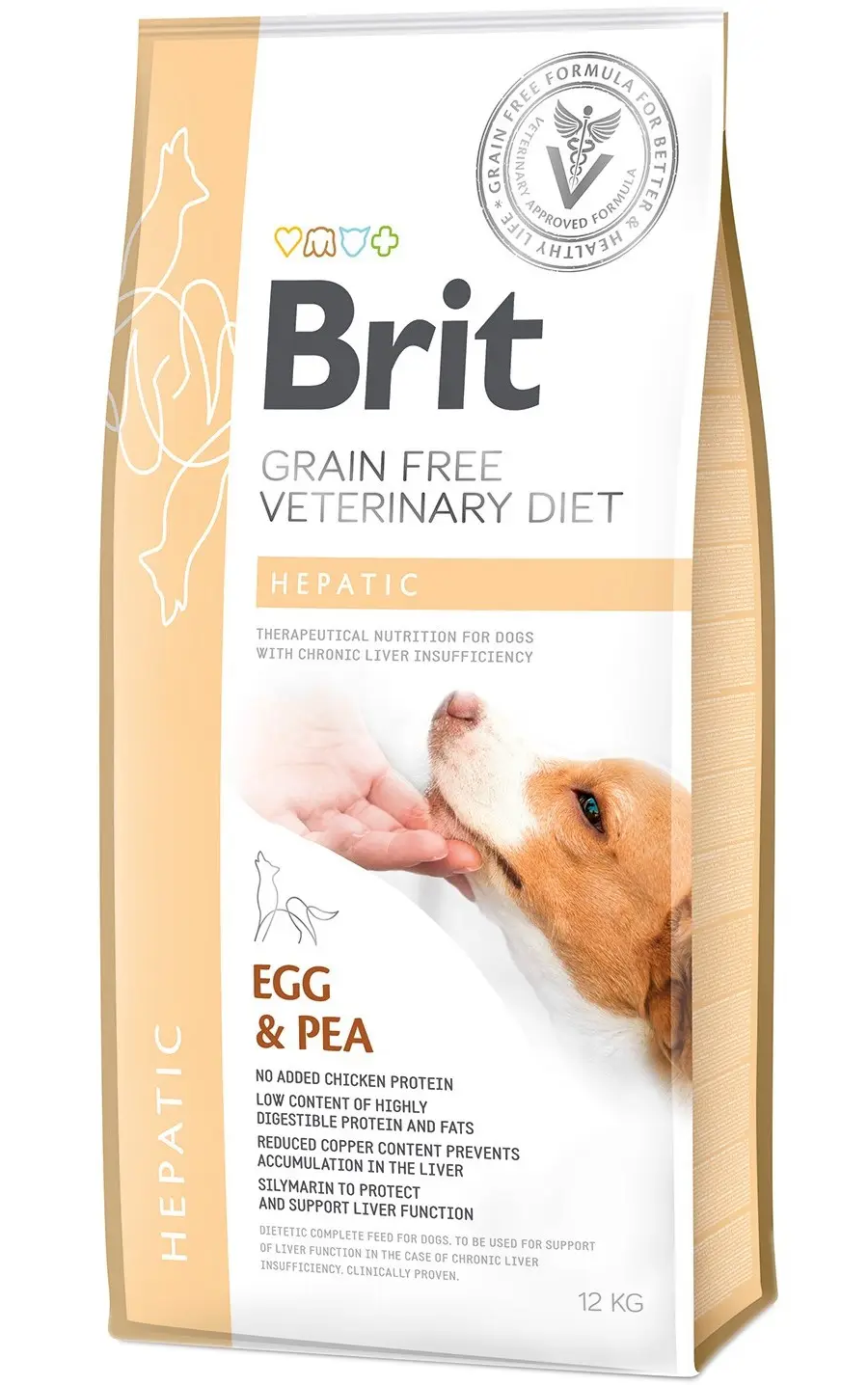 Корм сухий для дорослих собак Brit VetDiets Grain Free Hepatic при хворобі печінки з яйцем/горохом/бататом та гречкою 12 кг - фото 1 Корм сухий для дорослих собак Brit VetDiets Grain Free Hepatic при хворобі печінки з яйцем/горохом/бататом та гречкою 12 кг - фото 1