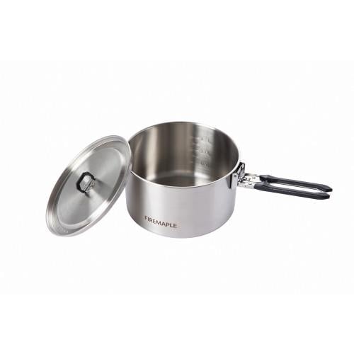 Котелок пищевой со складной ручкой Antarcti pot 1,5 л Нержавеющая сталь (eb131fcf)