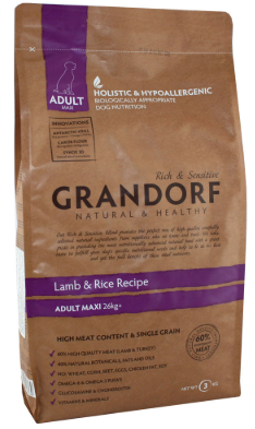 Корм сухий Grandorf All Breed ягня та рис для дорослих собак середніх порід 3 кг