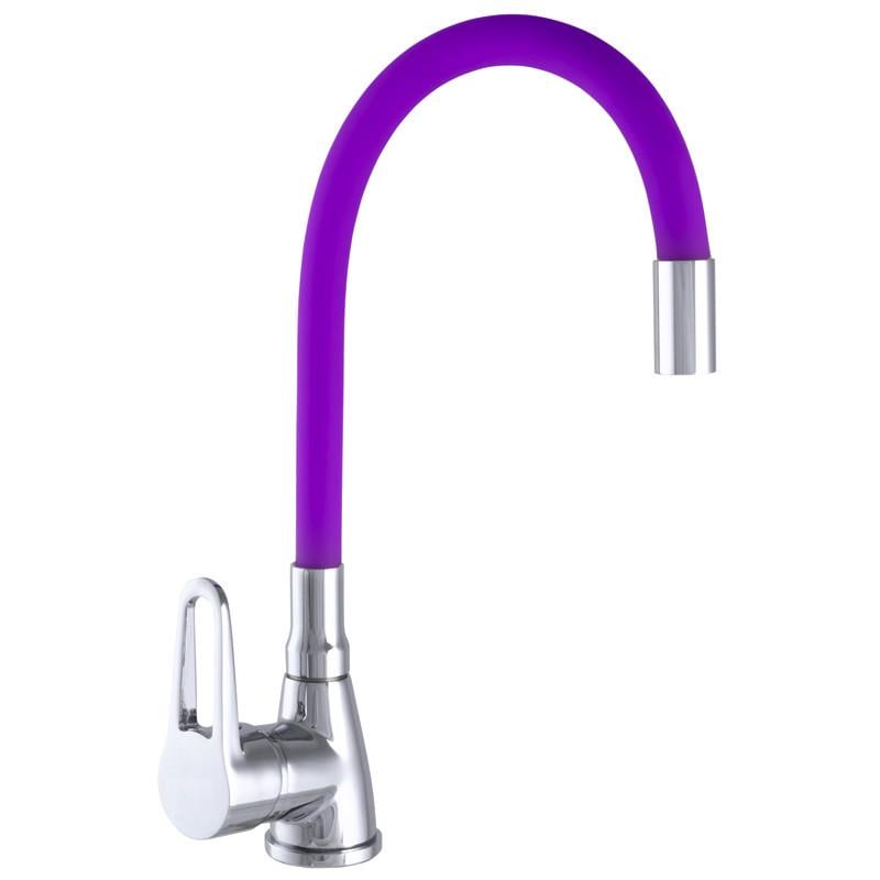 Змішувач для кухні Wezer SOP4-R045-Purple з гнучким виливом Фіолетовий