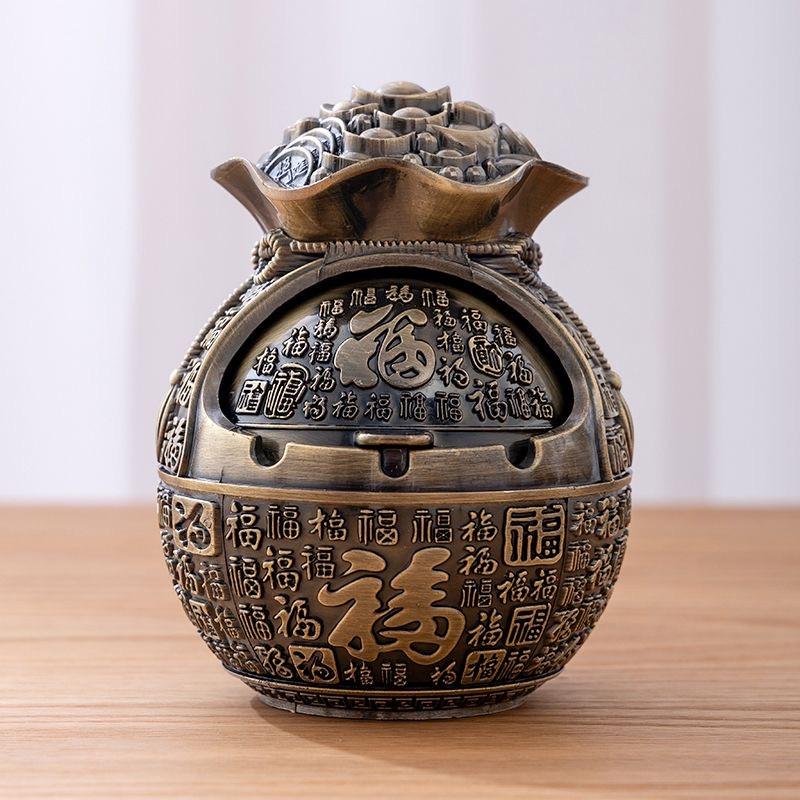 Пепельница металлическая Денежный мешок Латунь (Арт2192)