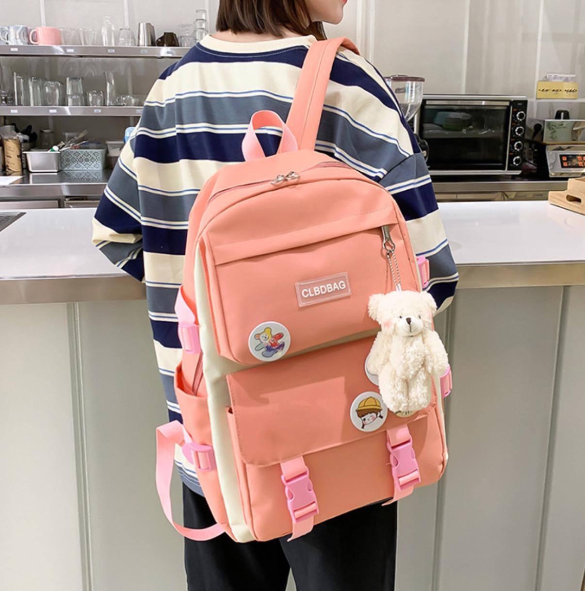 Комлект шкільний рюкзак/сумка/клатч/брелок Рожевий (27795672) - фото 2 Комлект шкільний рюкзак/сумка/клатч/брелок Рожевий (27795672) - фото 2