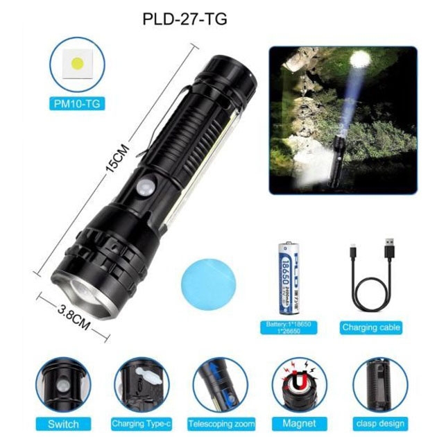 Фонарь PLD-P27 White Laser LED PM10-TG+COB (19422887) - фото 4