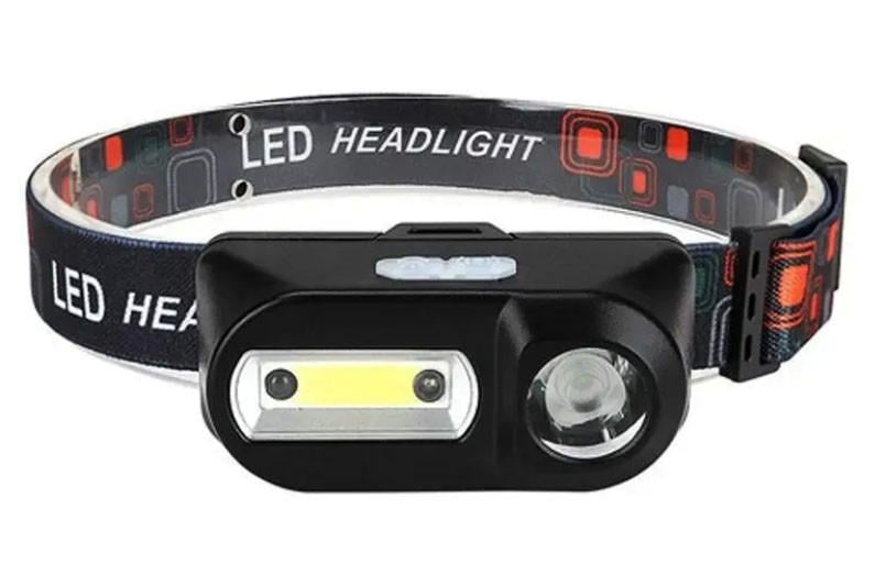 Фонарь налобный KX-1804A KT2209-98 аккумуляторный с датчиком движения XPE+COB 18650 (1975962316)