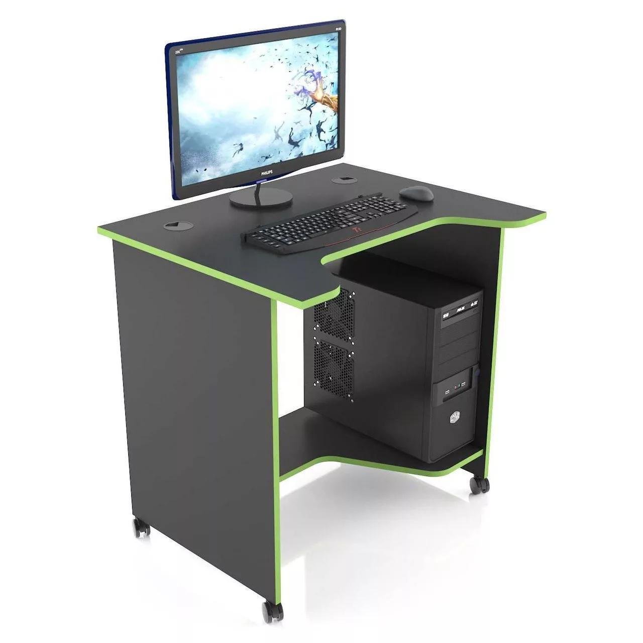 Стол компьютерный письменный XGamer Mini XG10 1000 мм Черный/Зеленый (12990589) - фото 3