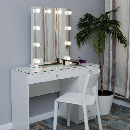 Зеркало гримерное Miraline на ножках с подсветкой 50х50 см