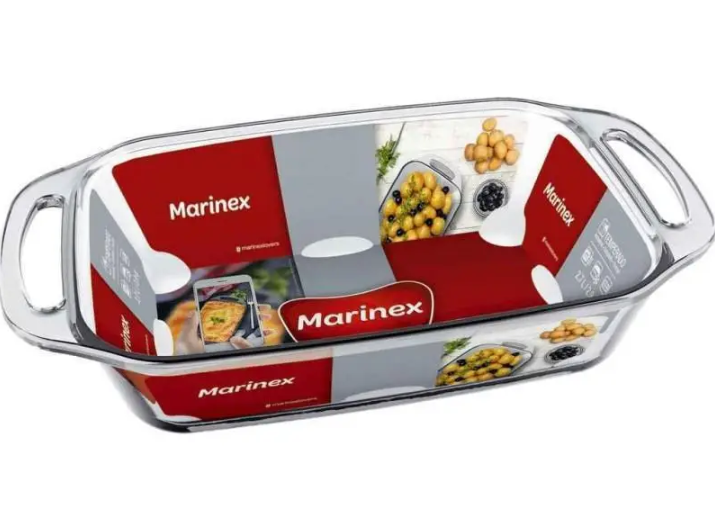 Форма прямокутна 6535 з ручкою скляна жароміцна 2,7 л (23702405)