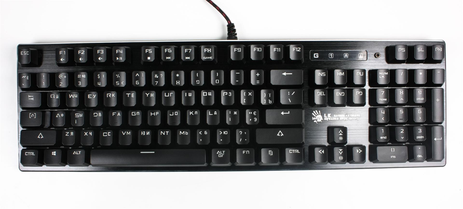 Клавиатура A4Tech Bloody B820R Light Strike Red RGB USB-A Black (26451006) - фото 2