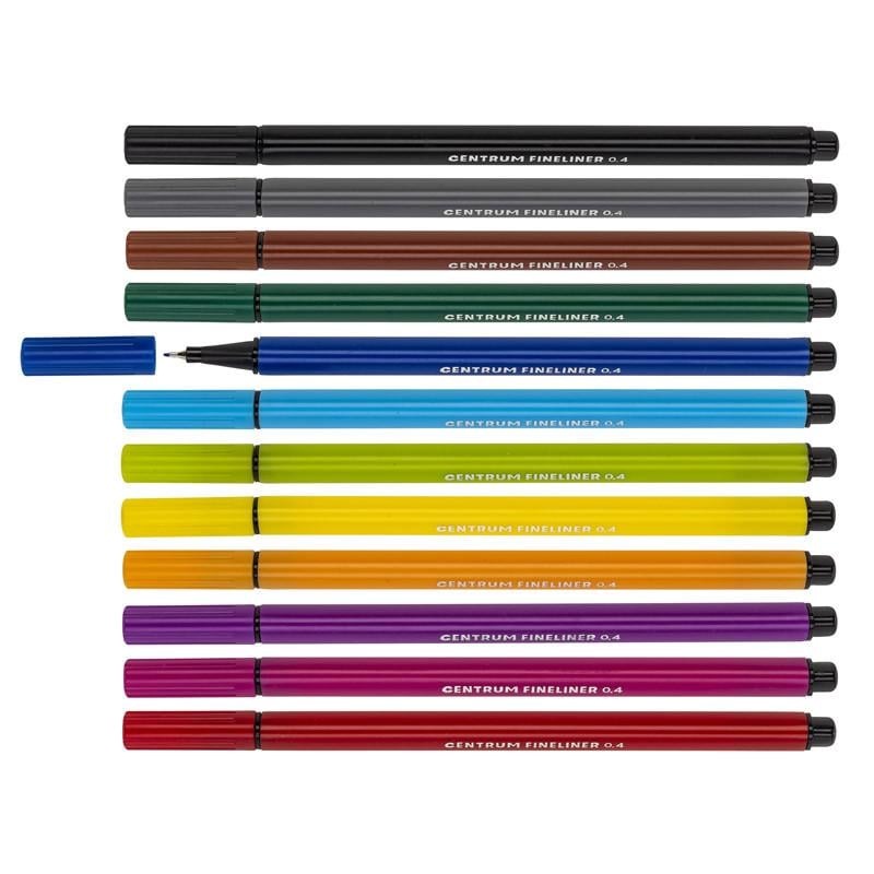 Набір лінерів Centrum 80255 Fineliners 12 кольорів 0,4 мм тригранні в ПВХ-сумочці (2230194418)