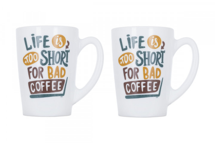 Наюор чашек Luminarc New Morning Life is Short 320 мл 2 шт (LM-5145Ph-2шт)