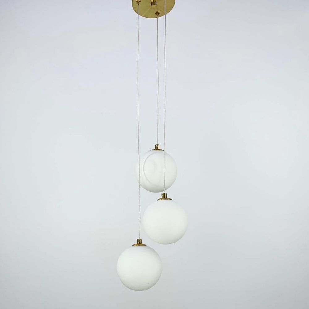 Люстра-трансформер підвісна Jar Bubble Ball на 3 плафони Латунь/Білий (0286 AB)
