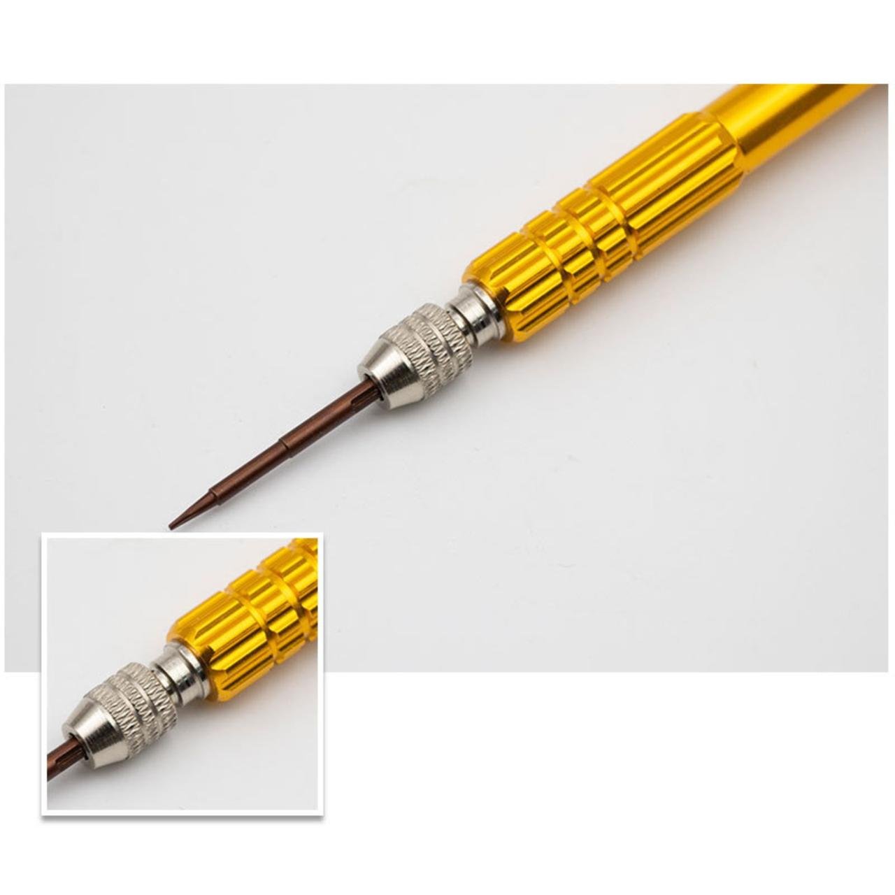 Отвертка прецизионная цанговая 5 намагниченных сменных жал Gold (137756) - фото 5