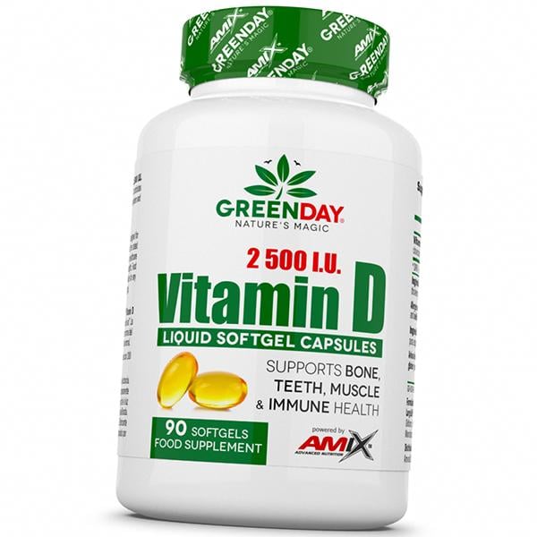 Витамин Д3 холекальциферол Amix Nutrition GreenDay Vitamin D3 2500 90 гел. капс. (36135020)