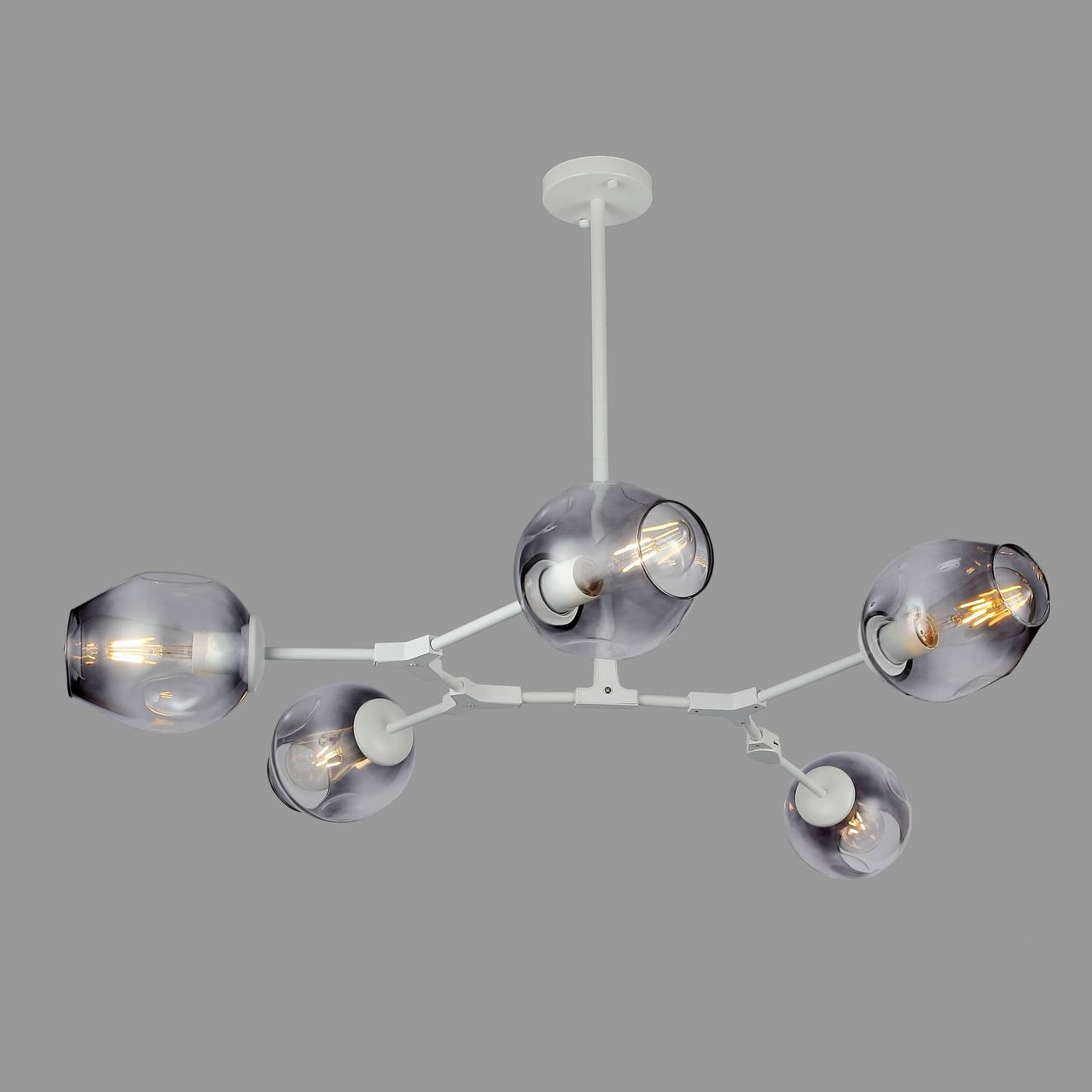 Люстра на 5 молекул Белый (52-L7731-5 WH+BK)