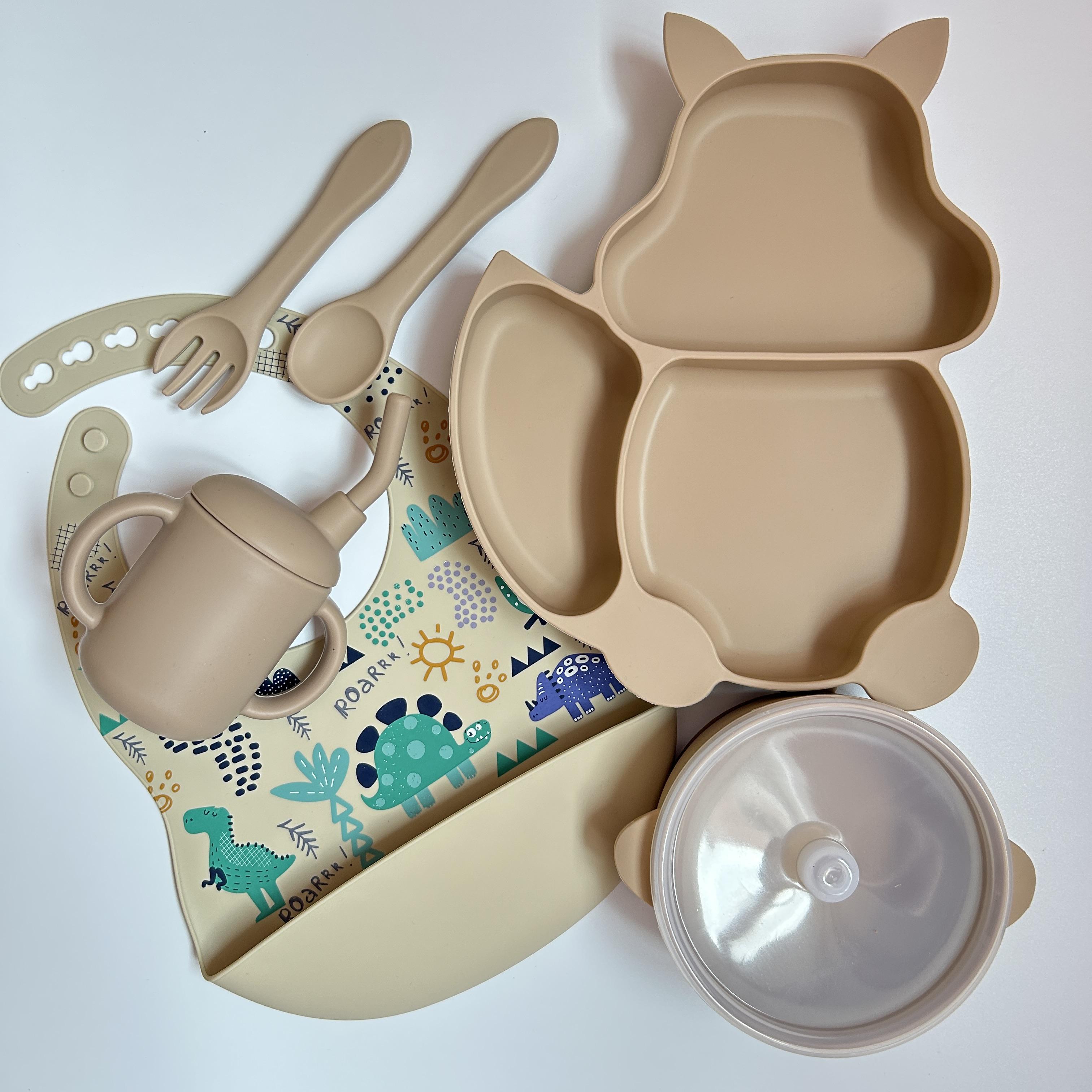 Дитячий набір посуду SQPR img_e5547 із силікону принт Білка (Y15) - фото 1