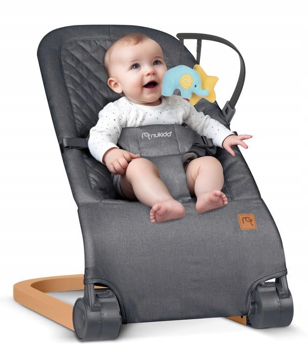 Кресло-качалка Nukido Baby Bouncer NK-52 с игрушками Серый (705202) - фото 2