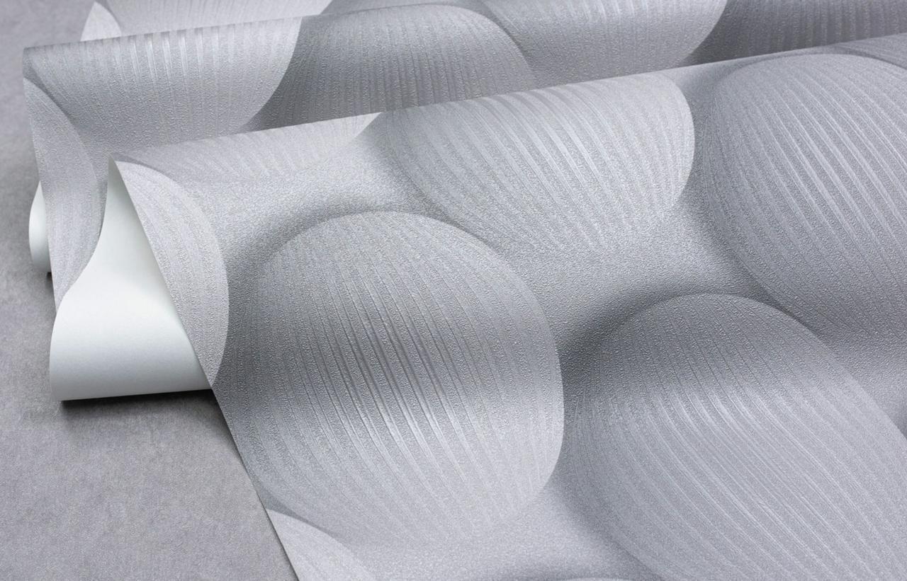 Обои флизелиновые SINTRA Rotondo 520253 декор винил горячего тиснения 1,06х10,05 м Серый