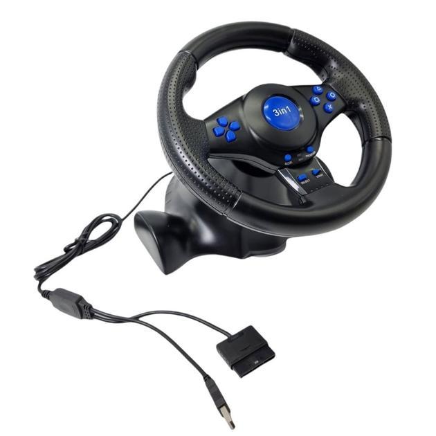 Игровой руль Vibration Steering Wheel 3в1 с педалями и коробкой передач (94095543) - фото 5