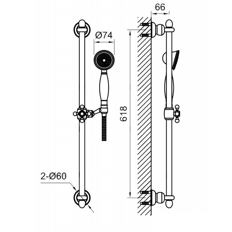 Душовий комплект із штангою Steinberg Serie 199 199 1600 Хром (97810) - фото 2 Душовий комплект із штангою Steinberg Serie 199 199 1600 Хром (97810) - фото 2