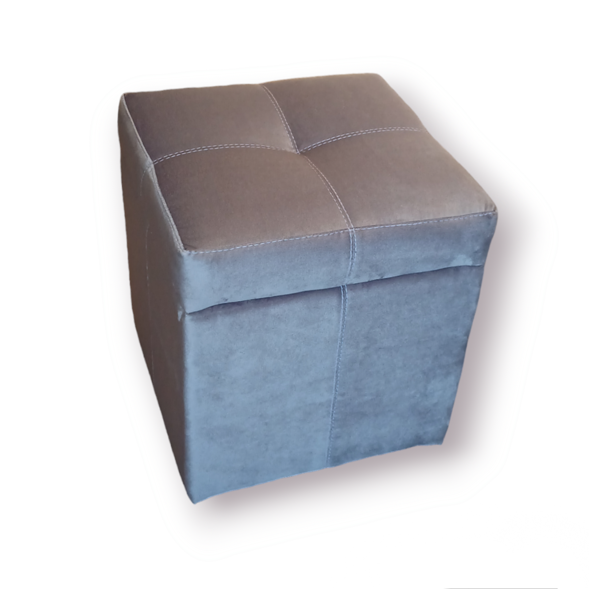 Пуф Модерн з нішею велюр медіна 40х40х43 см Коричнево-сірий (23637200) - фото 2 Пуф Модерн з нішею велюр медіна 40х40х43 см Коричнево-сірий (23637200) - фото 2