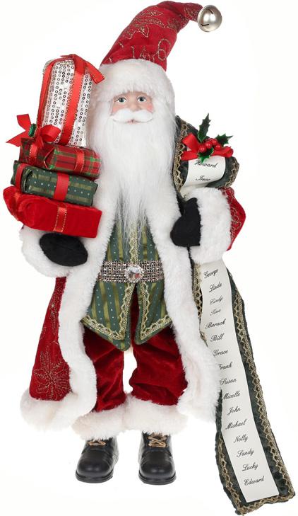 Мягкая игрушка Санта со списком 46 см Красный/Зеленый (BD-845-221)