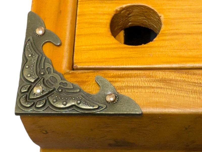 Чабань-столик для чайной церемонии Цветы 43х28 см Светлое дерево (10-4-0007) - фото 4