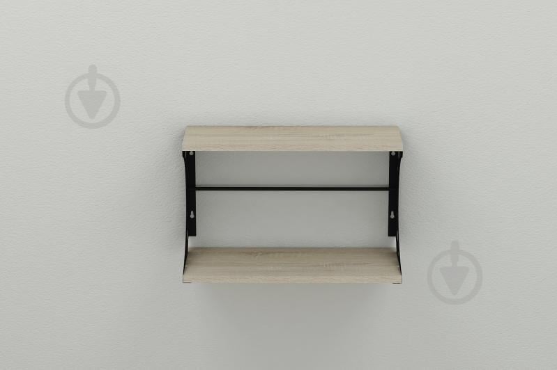 Полиця настінна Ferrum-decor Букін 330x700x240 метал Чорний ДСП Сонома 16 мм (BUK0046)