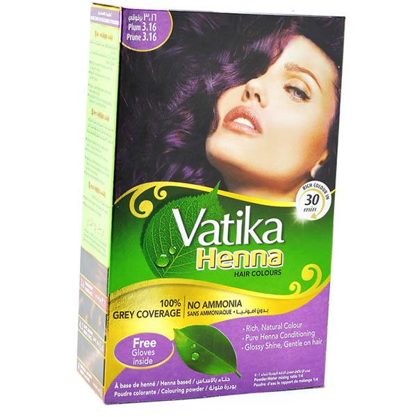 Фарба для волосся Dabur Vatika Henna Hair Coloursна основі хни 60 г 3,16 Сливовий (43634074)