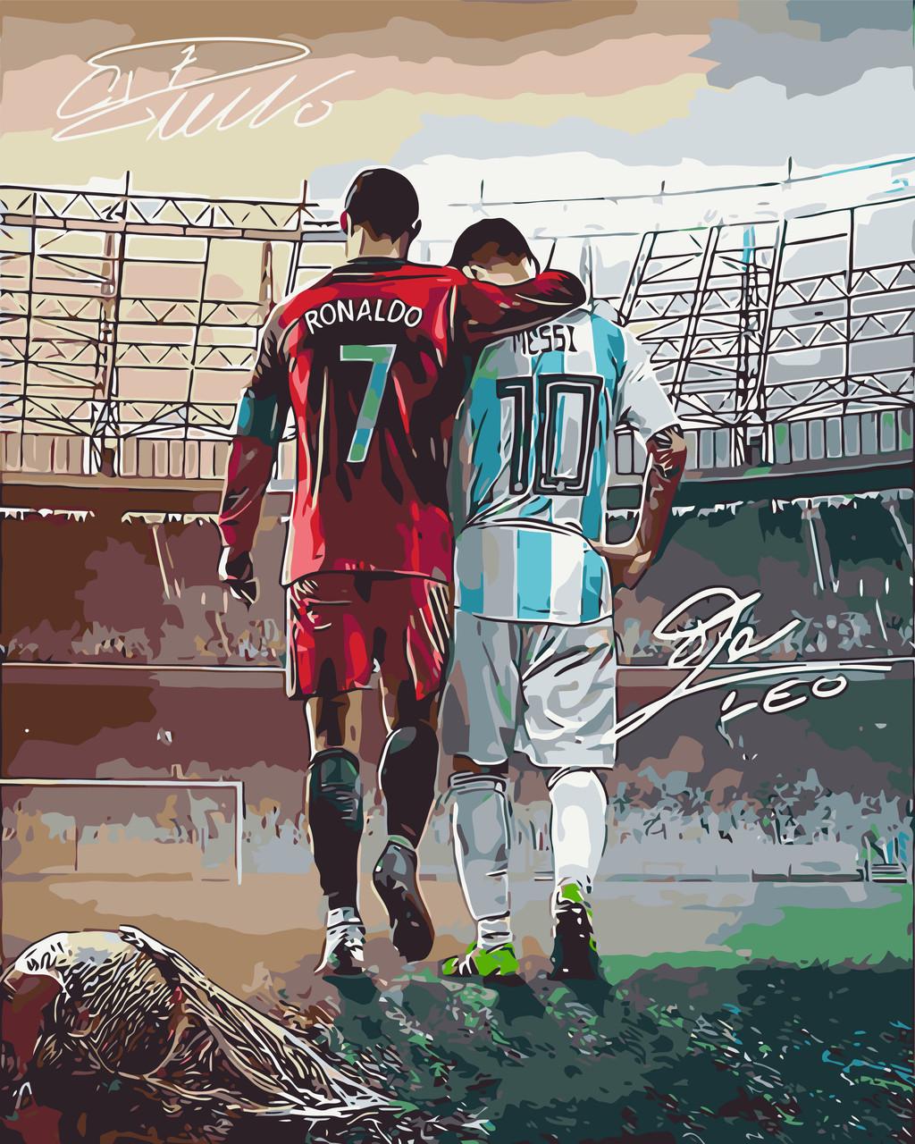 Картина по номерам ORIGAMI Два футболиста Роналду и Месси 40х50 см (LW3322)