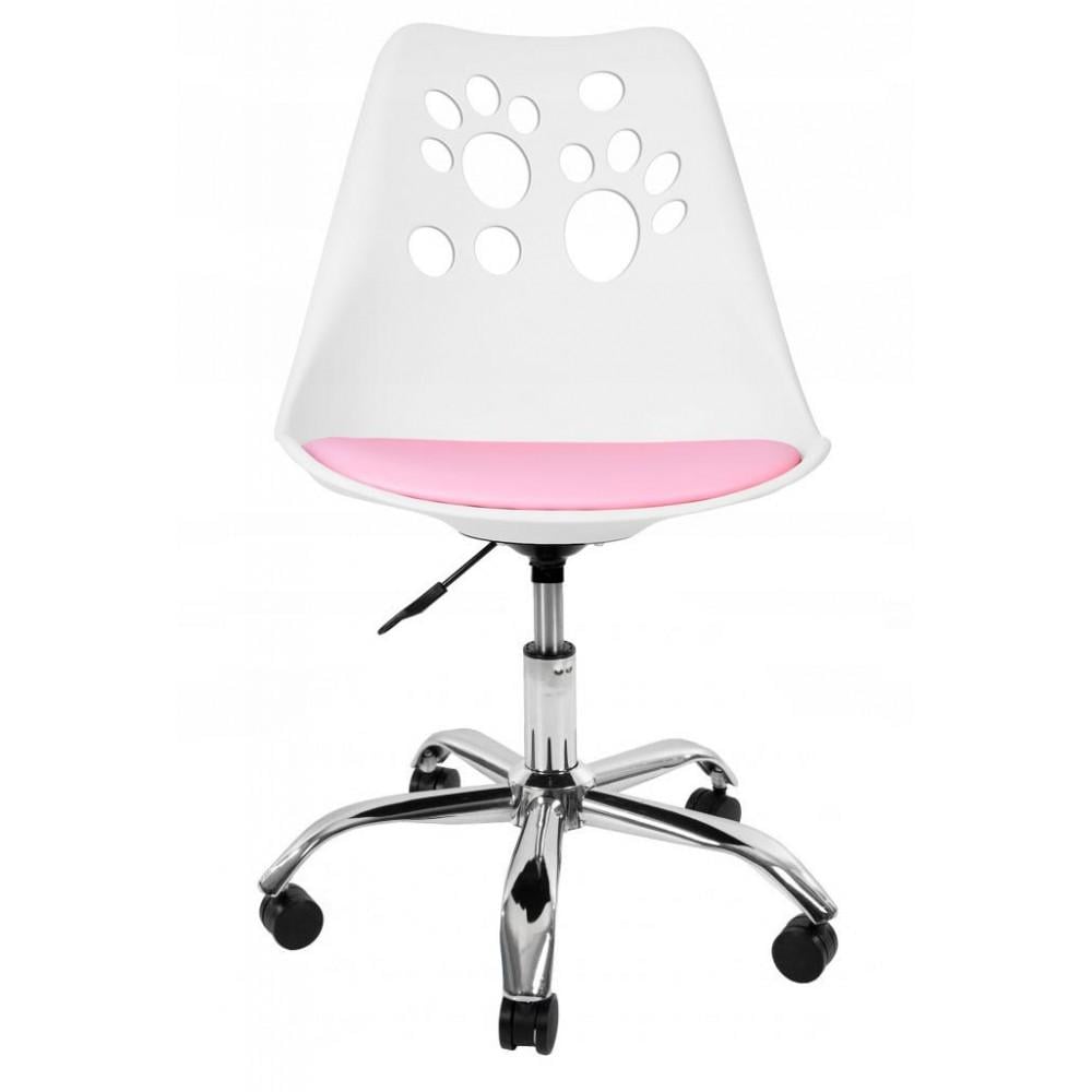 Крісло офісне комп'ютерне Bonro B-881 Білий/Рожевий (14-76-4230015)