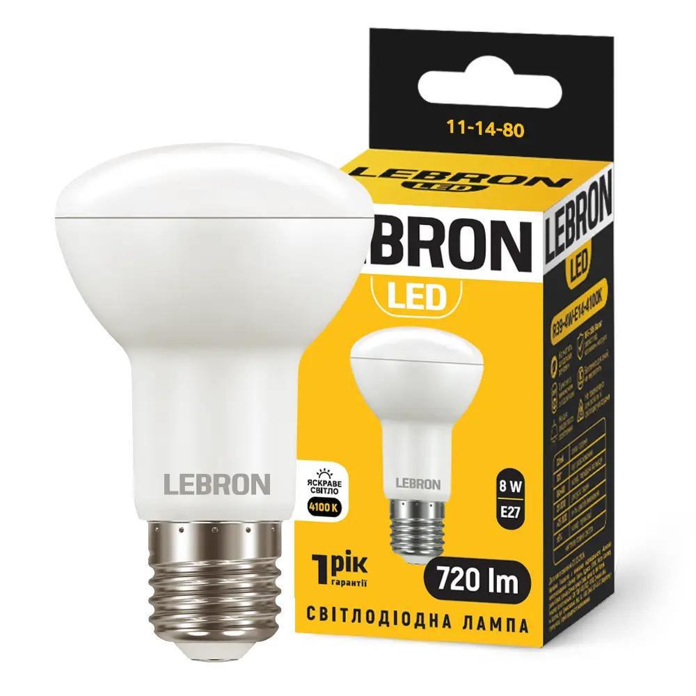 LED-лампа Lebron L-R63 8W 220V E27 4100K 720 Lm (28688304)