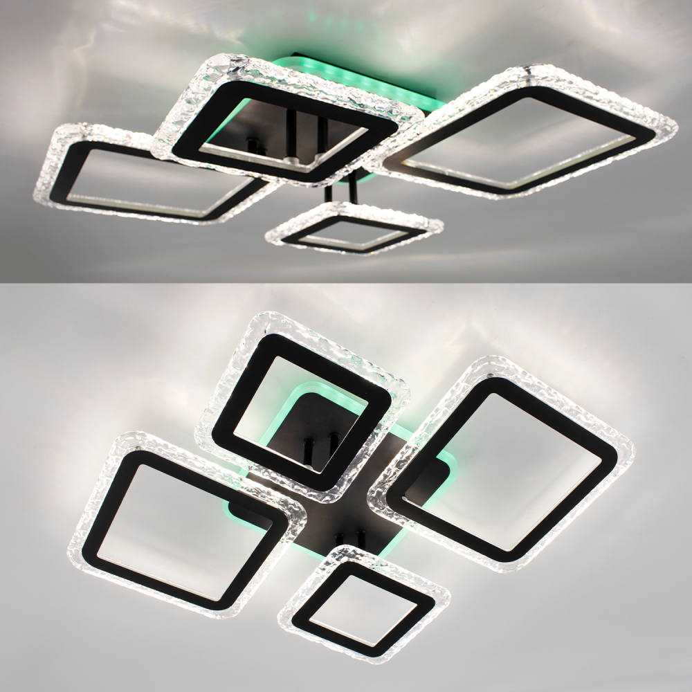 Люстра-смарт світлодіодна ESLLSE OVAL ICE RGB 5S 75 Вт керована з підсвіткою RGB 725x500x93 мм Чорний - фото 6 Люстра-смарт світлодіодна ESLLSE OVAL ICE RGB 5S 75 Вт керована з підсвіткою RGB 725x500x93 мм Чорний - фото 6