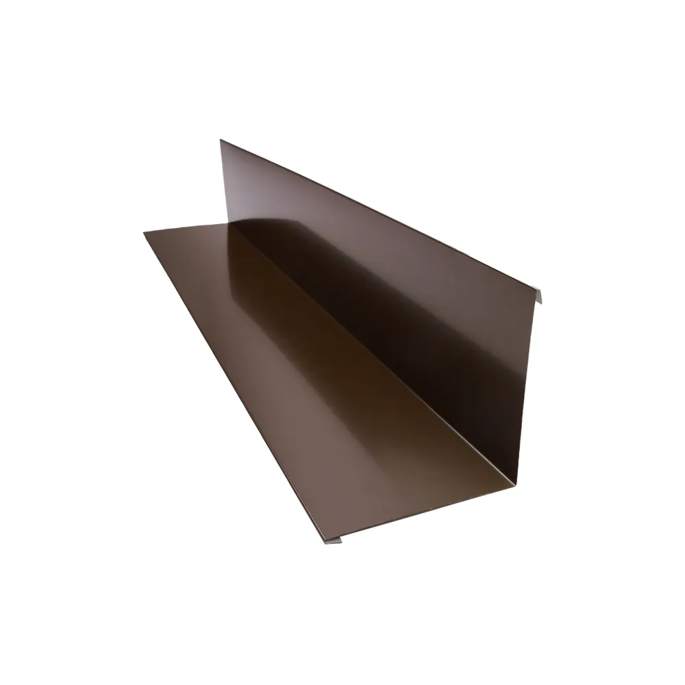 Кут внутрішній для покрівлі SIMBUD нержавіюча сталь глянець 2000х100 мм 0,45 мм RAL8017 (56666343) - фото 1