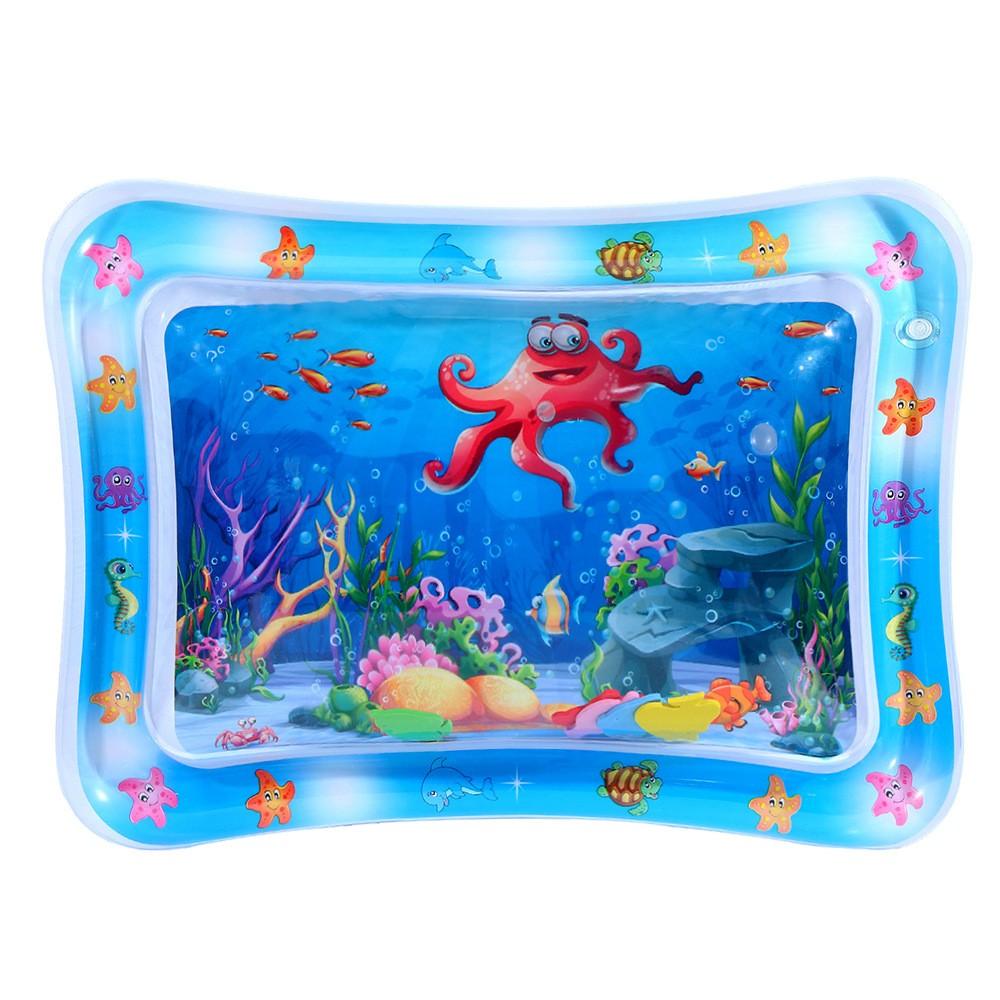 Развивающий игровой коврик для детей BABY Water Play Mat Осьминог водный надувной 69х50 см Синий (1000-38822)