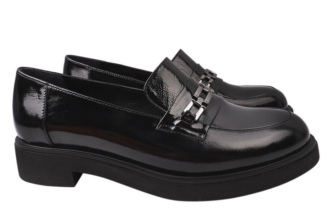 Туфли женские Euromoda из лаковой кожи на низком ходу р. 39 Черный (468-21DTC)