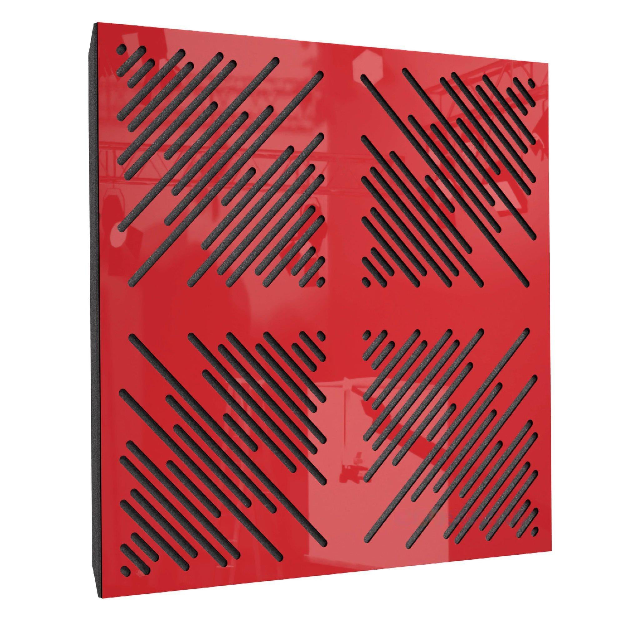 Акустична панель Ecosound 4Diagonals Plastic 50х50 см 33 мм Червоний (1086)