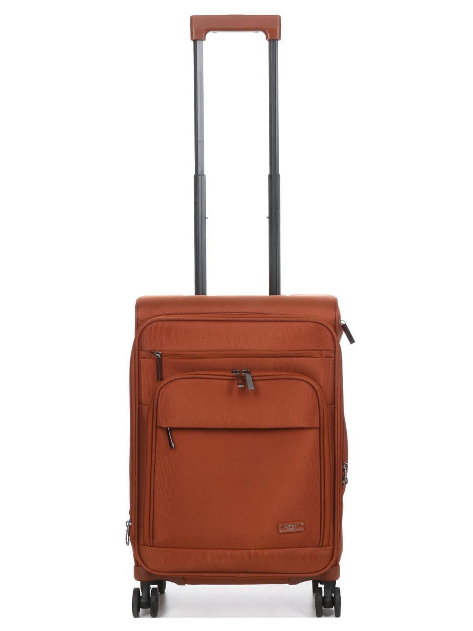 Чемодан ручная кладь AIRTEX ткань S 55x37x22 + 5 см 39 л 3 кг Оранжевый (829)