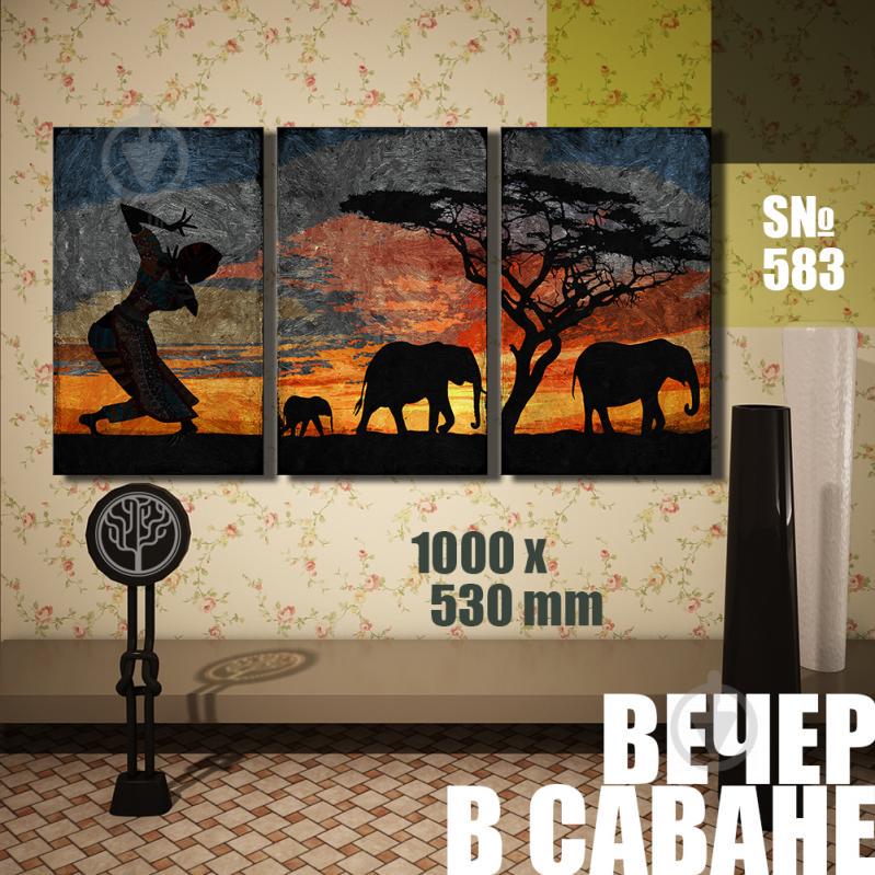 Модульная картина Декор Карпаты вечер в саванне 100х53см (s583)