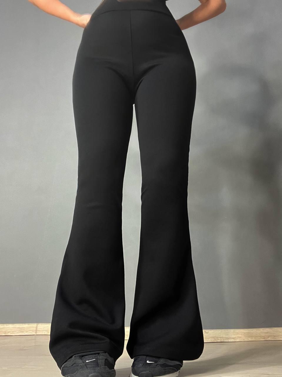 Лосини жіночі Prenses 001 кльош стрейчеві висока посадка великі розміри 3XL Чорний (4005) - фото 7