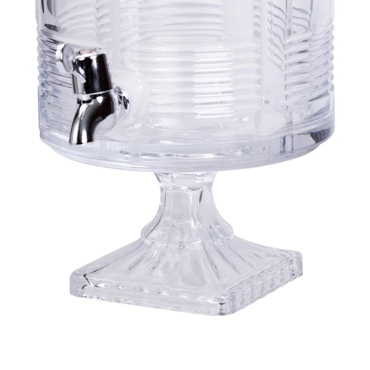 Лимонадница с краном на подставке стеклянная 4,5л Прозрачный (HP-19-2) - фото 3