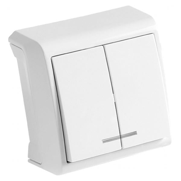 Выключатель двухклавишный VERA с подсветкой IP20 (90681050)