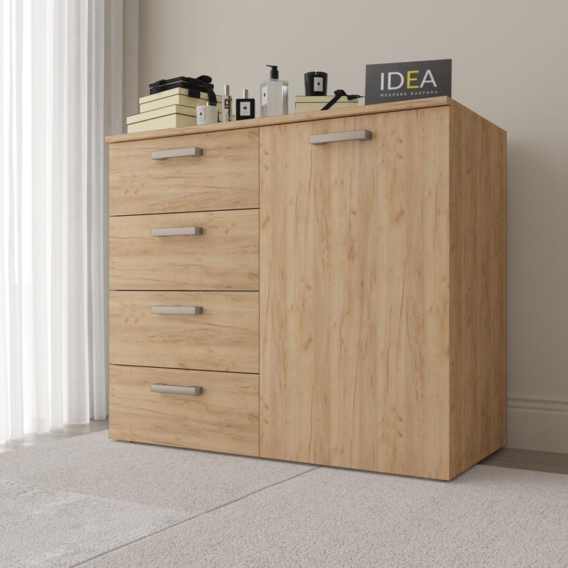 Комод Idea ТКБ-363.4 на 4 шухляди з дверима Дуб крафт (26718322) - фото 1 Комод Idea ТКБ-363.4 на 4 шухляди з дверима Дуб крафт (26718322) - фото 1