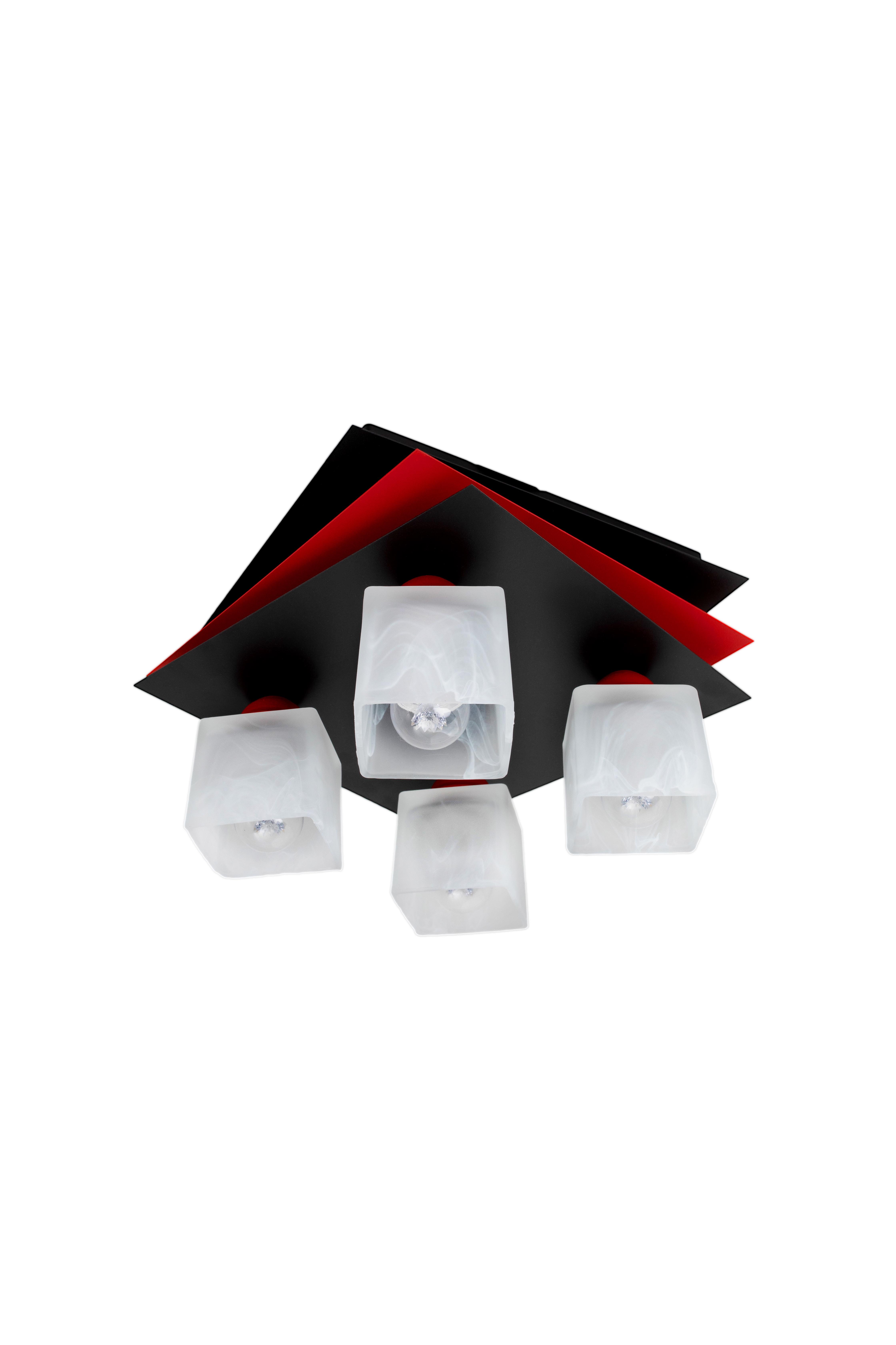 Люстра металлическая Sirius PR на 4 плафона Белый/Красный (1007/4)