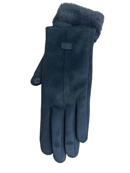 Перчатки женские замшевые сенсорные р. 6,5 Черный (2-33)