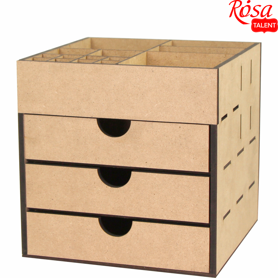 Заготовка для декупажа ROSA TALENT комод-органайзер 3 ящика 20,5х20,5х20 см - фото 3 Заготовка для декупажа ROSA TALENT комод-органайзер 3 ящика 20,5х20,5х20 см - фото 3