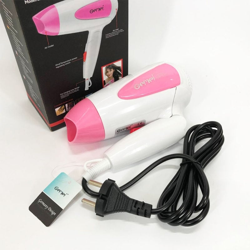Фен для волос Gemei GM-1756 складной 1200W Pink (tf7002) - фото 6
