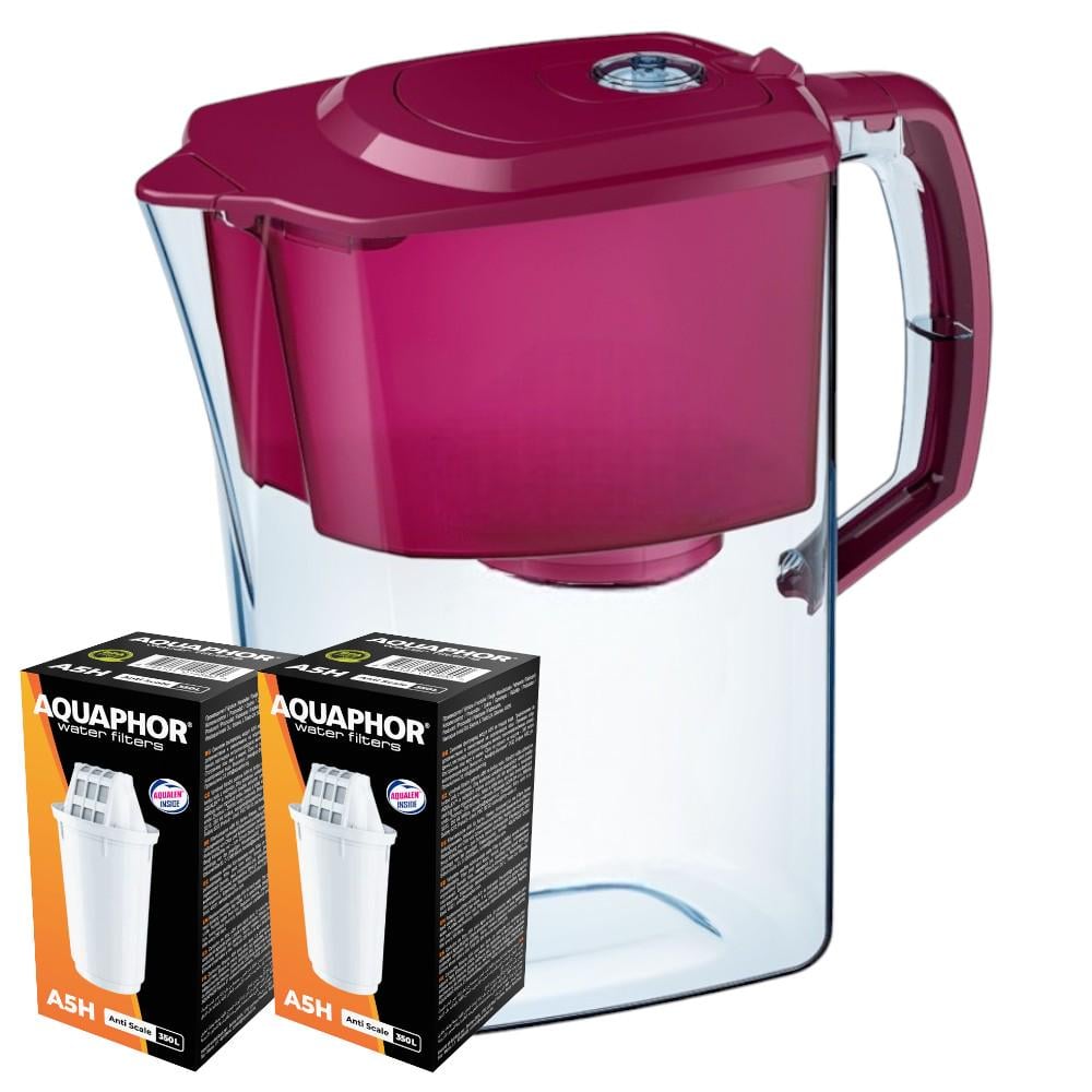 Фильтр-кувшин Аквафор Атлант с двумя модулями А5Н Вишневый