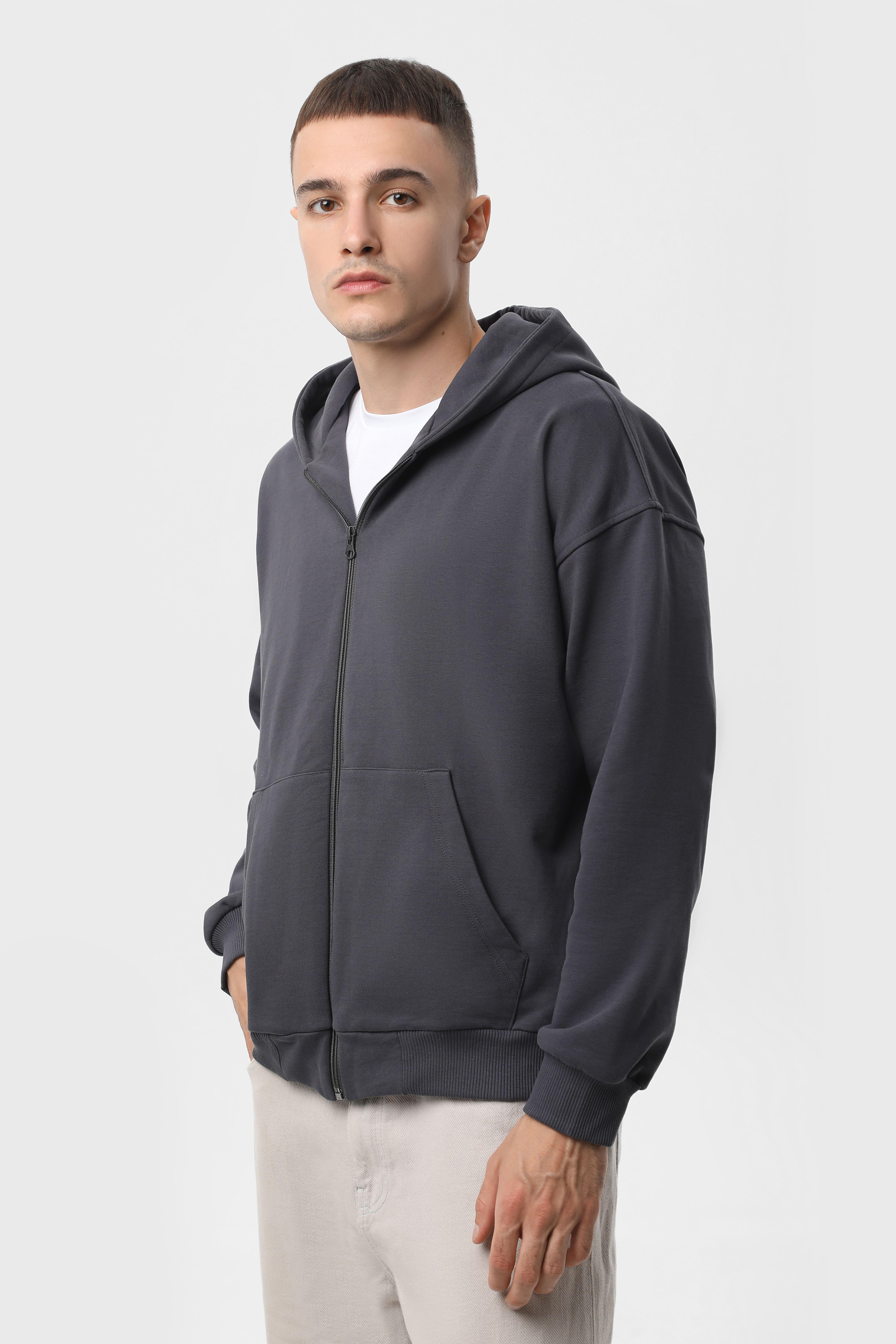 Худи на замке RAY LOSE U0409 UNISEX M Темно-серый - фото 2 Худи на замке RAY LOSE U0409 UNISEX M Темно-серый - фото 2