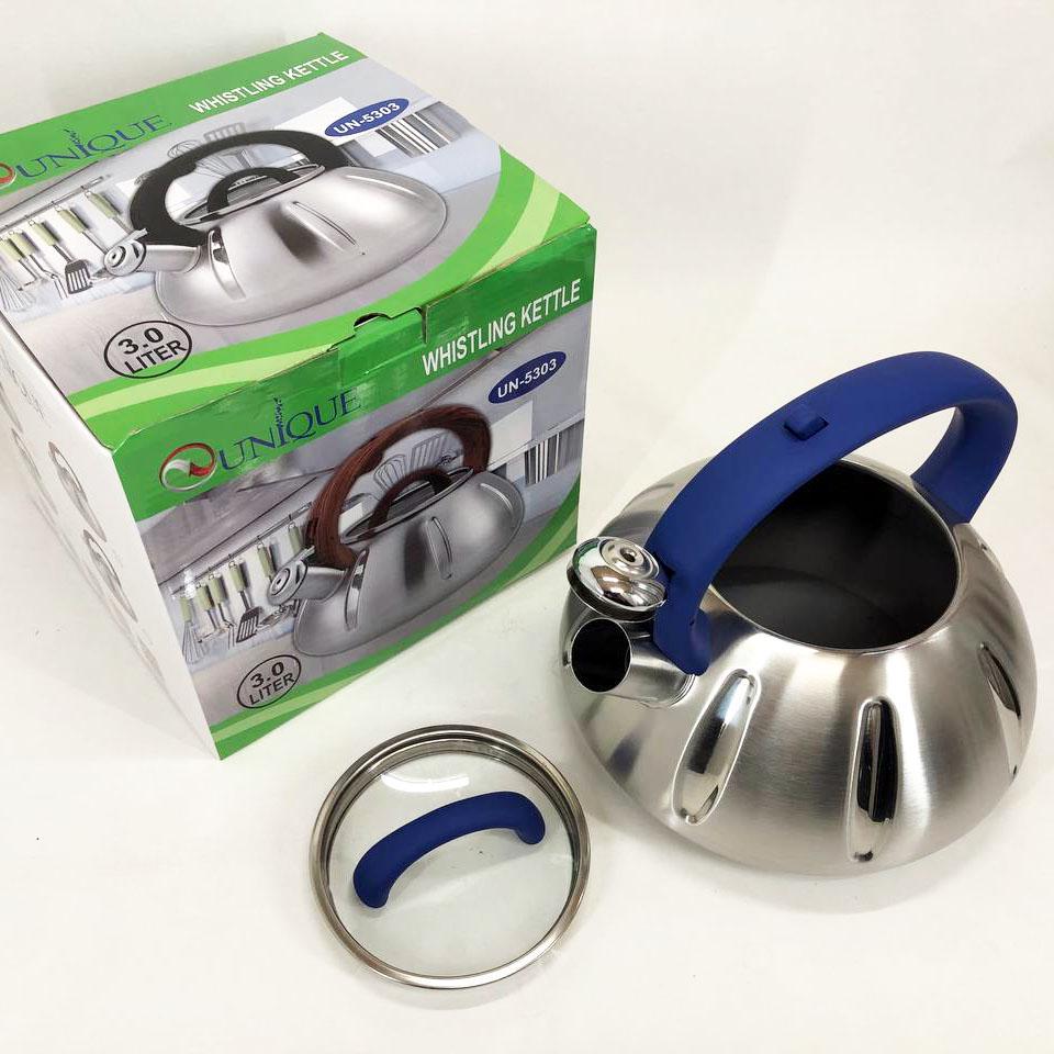 Чайник із свистком Unique UN-5304 3 л Синій (ws56289-3) - фото 7