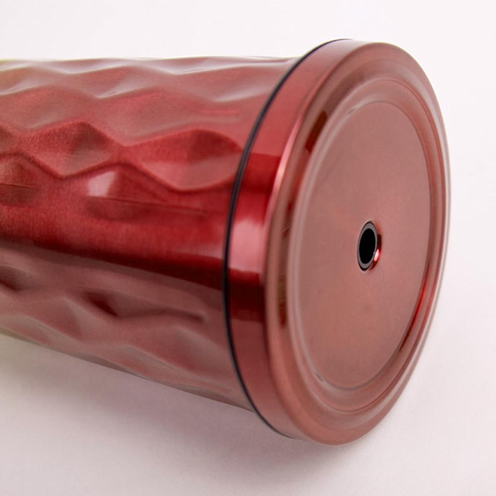 Стакан металлический с крышкой и трубочкой Найт-лайф 550 мл Красный - фото 6